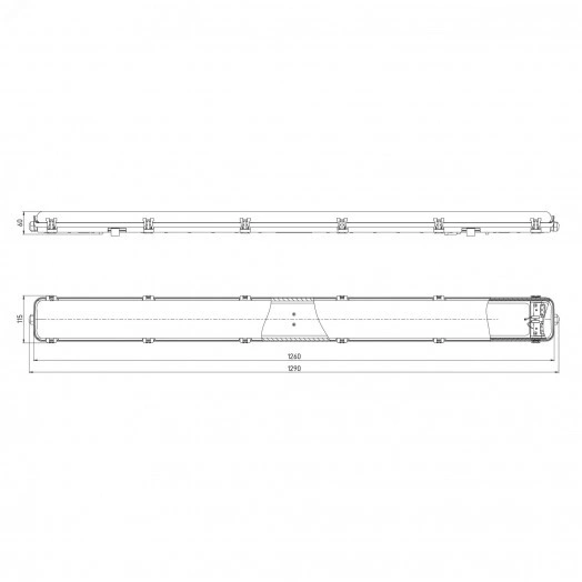 Светильник светодиодный под 2 лампы T8 G13 LED 2x1200 транзитный 10шт в линию SPP-103-0-002-120 IP65