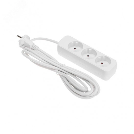 Удлинитель STANDARD 3 гнезда, 3 м, 2х1,0 мм2, б/з, белый