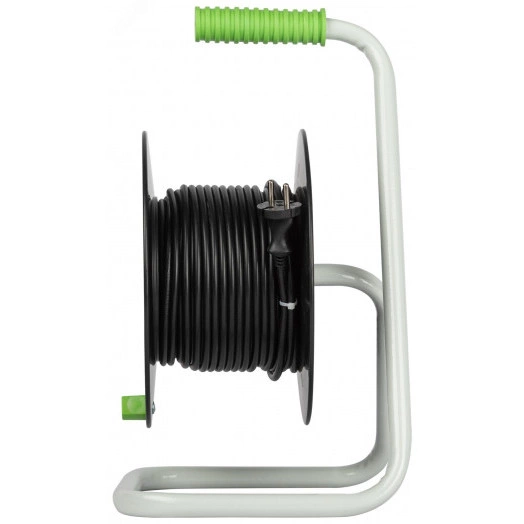 Удлинитель силовой на катушке пластик 4 розетки без заземления 20м ПВС 2x1мм2 GREEN LINE KAT-2x1-20m Greenline ЭРА