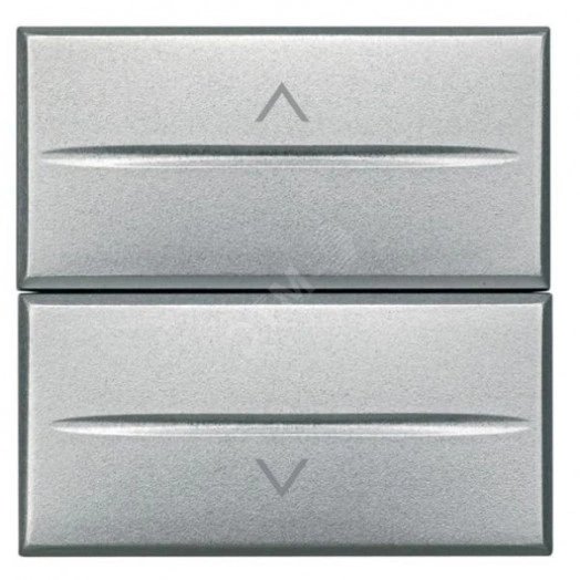 Axolute Кнопка двойная с блокировкой 1Р (NO) + 1Р (NO) 10А 250В~ 2 модуля алюминий