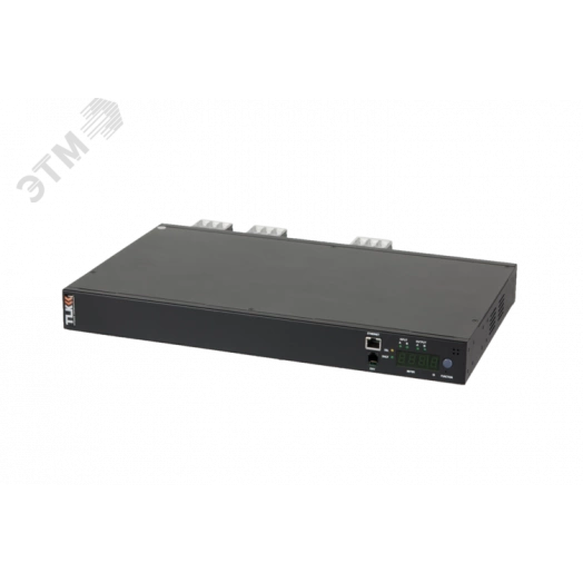 Блок розеток 19д AT - ATS Автоматическое переключение питания между вводными линиями включение и отключение каждой розетки измерение потребления каждой розетки и отправка показаний через LAN 1 винтовая клемма макс. нагрузка 32 А Счетчик электроэ