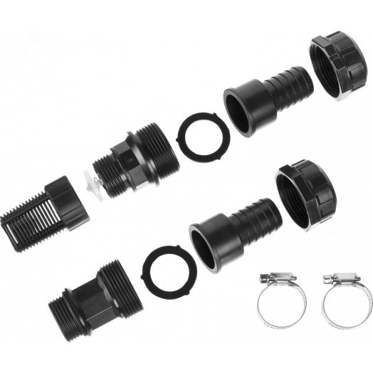 Набор для всасывающих шлангов: Обратный клапан с фильтром, адаптер, два хомута