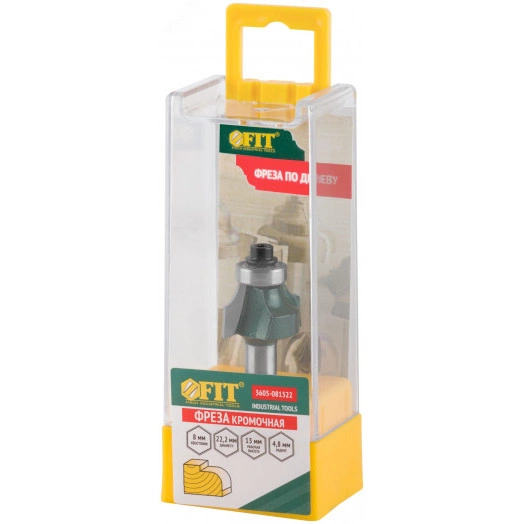 Фреза кромочная калевочная с нижним подшипником DxHxL=22,2х13x55 мм