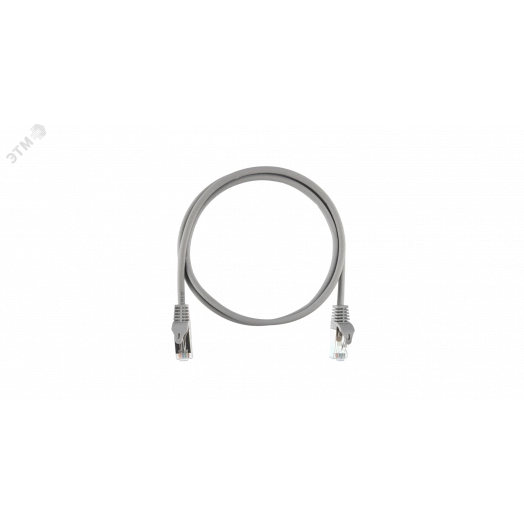 Патч-корд F/UTP 4 пары, Кат.5e, 2хRJ45/8P8C, T568B, 7x0,150мм, LSZH, серый, 0,3м