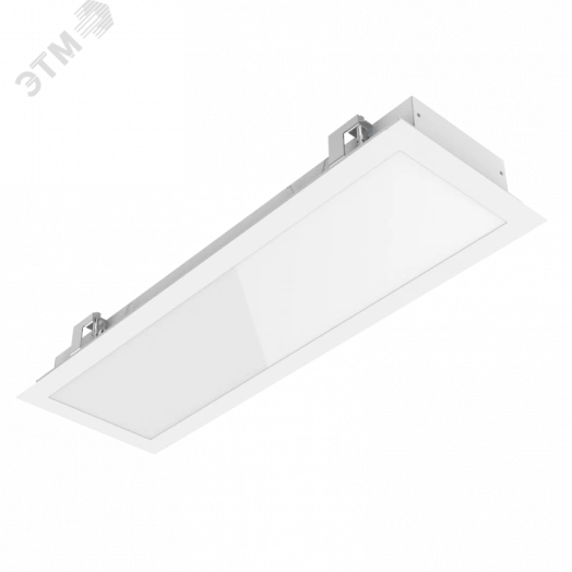 Cветильник cветодиодный для гипсокартонных потолков 615х198х67 мм 16ВТ 4000 K монтажный размер 600х185 мм с опаловым рассеивателем DALI RAL9003 матовый