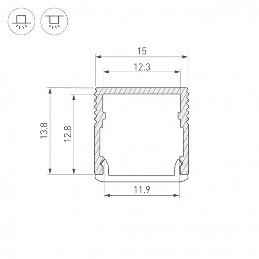 Профиль SL-MINI-15-2000 ANOD (Arlight, Алюминий)