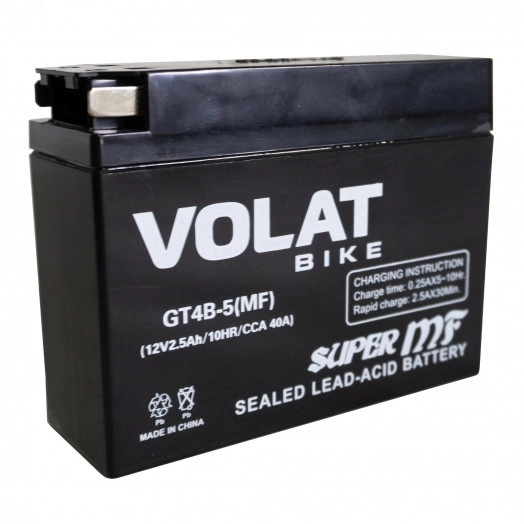 Аккумулятор мото 2.5Ah Volat GT4B-5(MF) R+