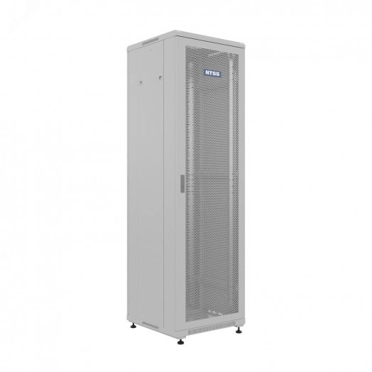 Шкаф напольный универсальный серверный R 42U 600х600мм, 4 профиля 19, двери перфорированная и сплошная металл, боковые стенки съемные, регулируемые опоры, разобранный, серый RAL 7035