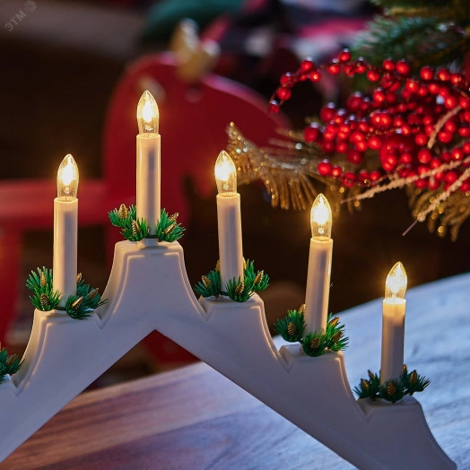 Фигура Новогодняя горка 39,5х30,5см 7 миниламп накаливания Теплый белый свет Корпус белый Материал пластик UDL-L7101-007/SWA/WW WHITE BRIDGE