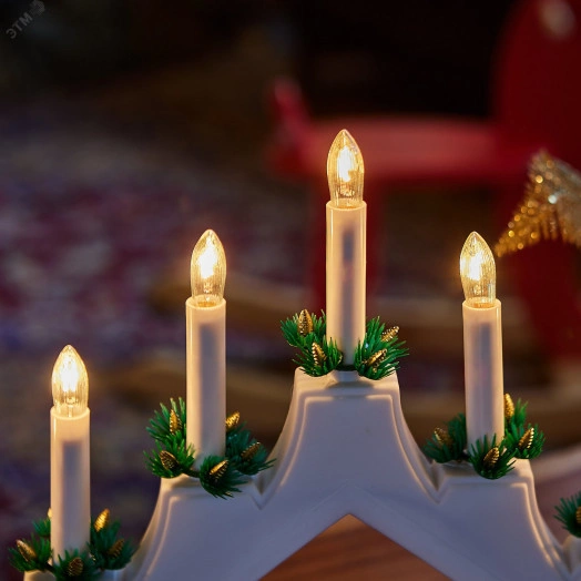 Фигура Новогодняя горка 39,5х30,5см 7 миниламп накаливания Теплый белый свет Корпус белый Материал пластик UDL-L7101-007/SWA/WW WHITE BRIDGE