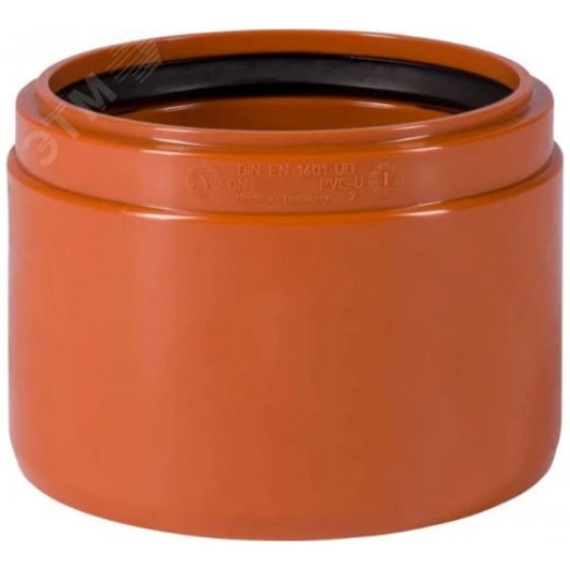 Переход ПВХ на муфту бетонной трубы для наружной канализации 250 мм
