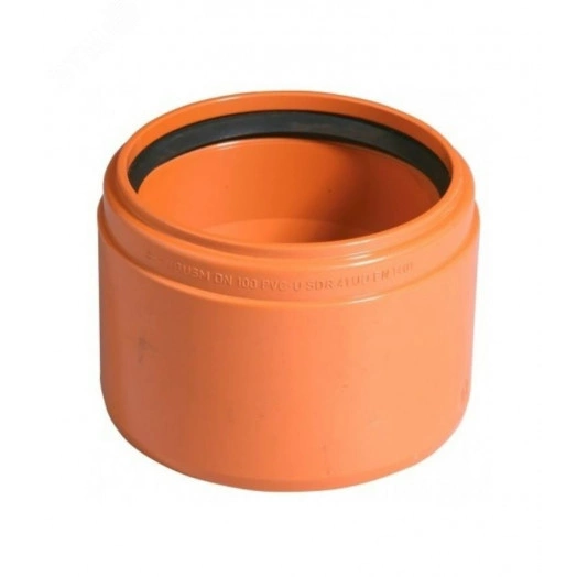 Переход ПВХ на муфту бетонной трубы для наружной канализации 250 мм