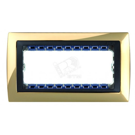 Рамка с суппортом на 8 узких модулей, S82C, золото - графит