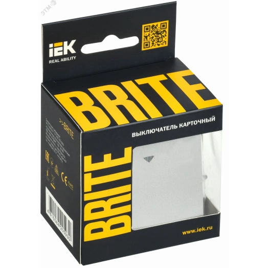 BRITE Выключатель карточный 30А ВС10-1-8-БрА алюминий IEK