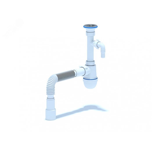 Сифон для умывальника АНИ 1 1/4' x 40 с отводом для стиральной машины и гибкой трубой 40х40/50