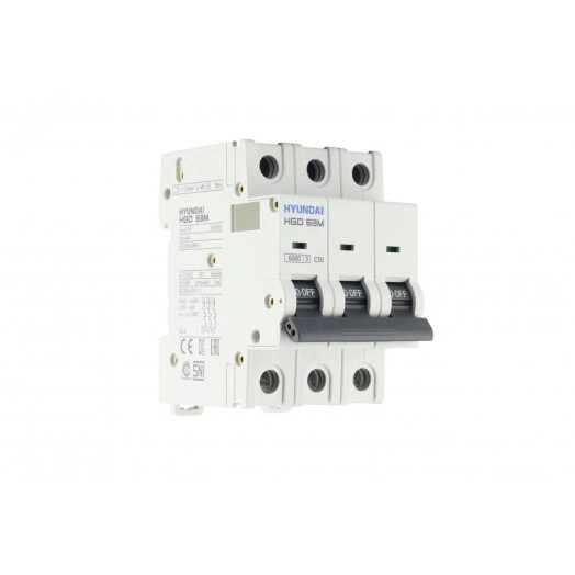 Автоматический выключатель HGD63-M 3PMCS0000C 00050 3 полюса, 50А, ток к.з. 6kA, хар-ка C