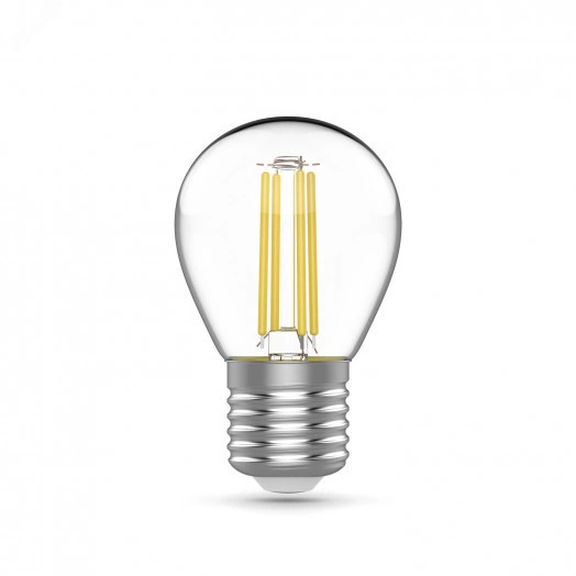 Лампа светодиодная филаментная LED 5.5 Вт 530 лм 4100К AC180-240В E27 шар P45 нейтральный (промоупаковка 3 лампы) Basic Gauss