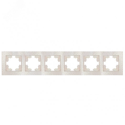 Рамка фактурная 6 постов универсальная UNIVersal Афина жемчуг (еврослот)