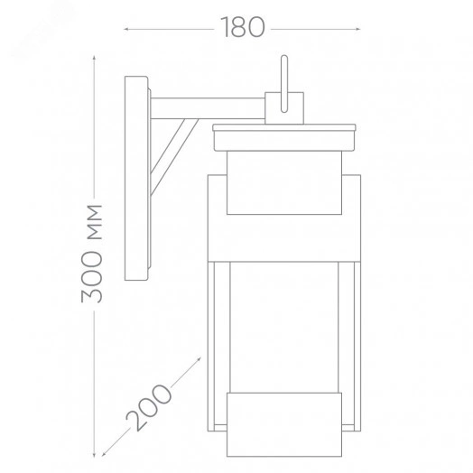 Светильник НБУ-60w вниз Е27 IP44 черный кованое железо