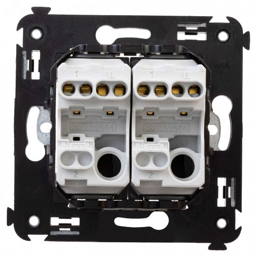 Avanti Выключатель двухклавишный в стену, ''Ванильная дымка''