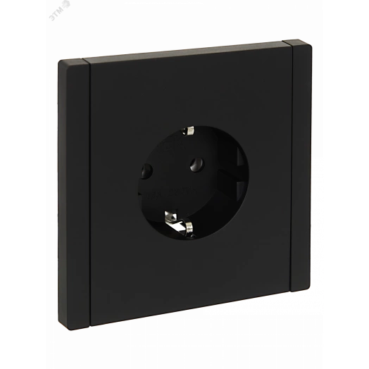 FORTE&PIANO Розетка 1-местная с заземлением без защитных шторок безвинтовое крепление 16А FP114 черный IEK