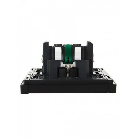 FORTE&PIANO Розетка 1-местная с заземлением без защитных шторок безвинтовое крепление 16А FP114 черный IEK