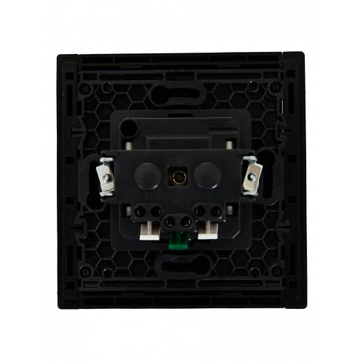 FORTE&PIANO Розетка 1-местная с заземлением без защитных шторок безвинтовое крепление 16А FP114 черный IEK