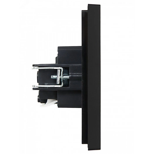 FORTE&PIANO Розетка 1-местная с заземлением без защитных шторок безвинтовое крепление 16А FP114 черный IEK