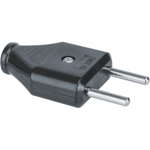 Вилка прямая б/з 6А черная Navigator