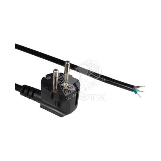 Кабель с вилкой Schuko 1.8 м (3x0.75 кв.мм) черный