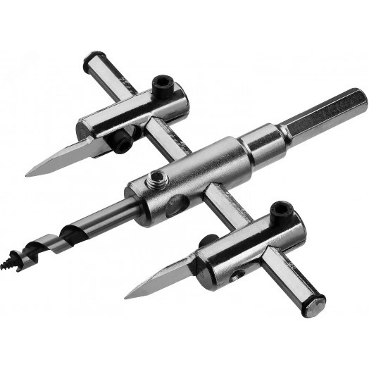 Сверло ''Мастер'' регулируемое по дереву, двухрезцовое ''Балеринка'', d=40-120мм, 1-30мм, в блистере