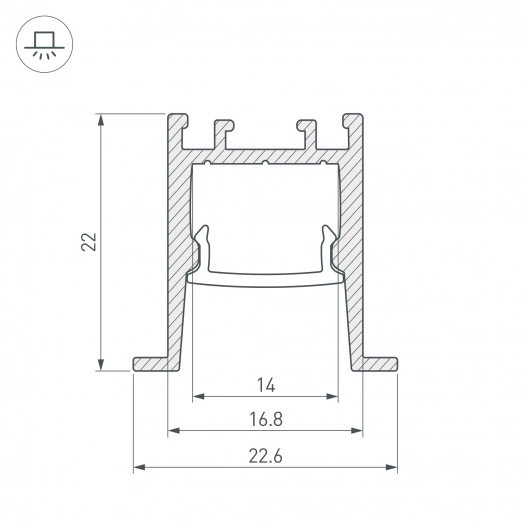 Профиль SL-COMFORT-2322-F-2000 ANOD BLACK (ARL, Алюминий)