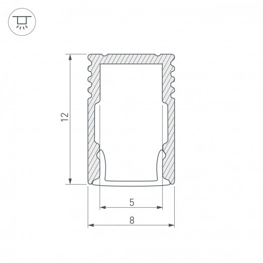 Профиль SL-MINI-8-H12-2000 BLACK (Arlight, Алюминий)