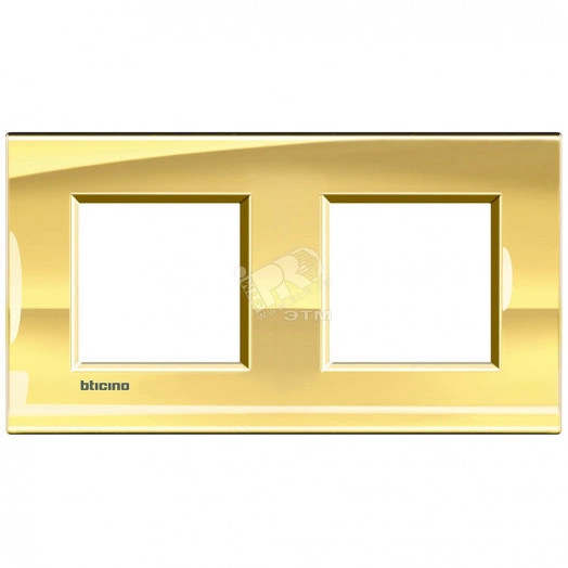 LivingLight Рамка прямоугольная 2 поста Золото