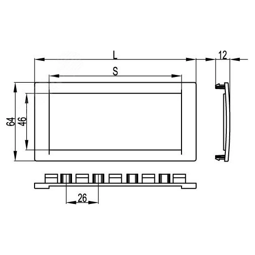 BRAVA Рамка 6 модулей универсальная черная