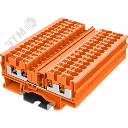 Клемма TP 2-2 проходная Push-in, сечение 4 мм. кв., оранжевая