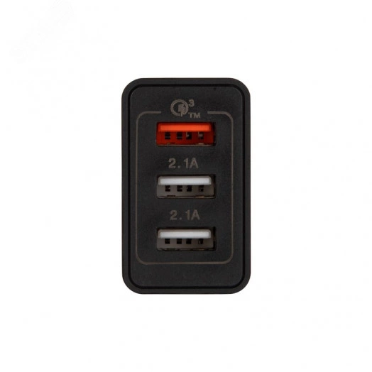 Устройство сетевое зарядное-переходник 3xUSB адаптер, 30W черное,