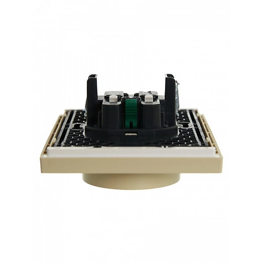 FORTE&PIANO Розетка 2-местная с заземлением без защитных шторок безвинтовое крепление 16А FP424 ваниль IEK