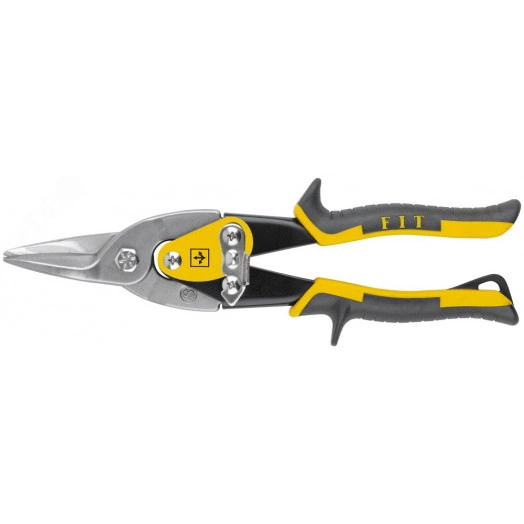 Ножницы по металлу усиленные CrMo Профи, прорезиненные ручки, прямые 250 мм