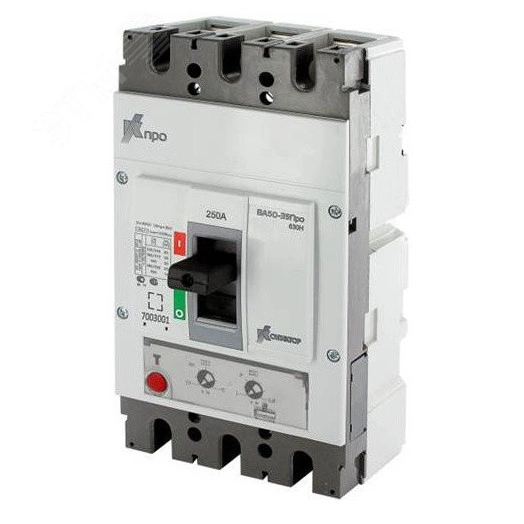 Выключатель автоматический трехполюсный ВА50-39Про 320А 70кА регулировка 0.8-1In