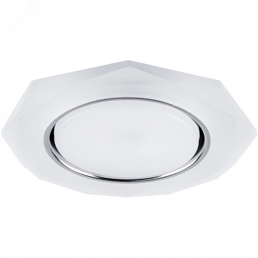 Светильник ДВО-15w GX53 без лампы со светодиодной подсветкой 4000К многоугольник белый матовый