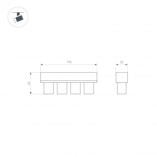 Светильник MAG-ORIENT-KRATER-L195-12W Day4000 (WH, 25 deg, 48V, DALI) (, IP20 Металл, 3 года)