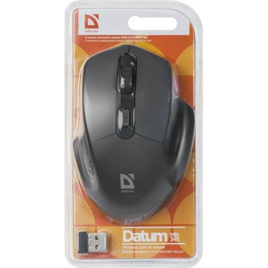 Мышь беспроводная Datum MB-345 800-1600 dpi, 4 кнопки, черный