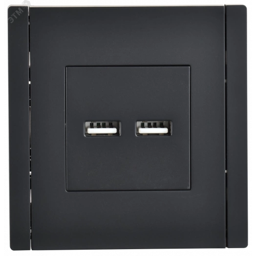 FORTE&PIANO Розетка USB A+A 3,1А FP149 черный IEK