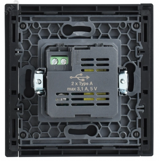 FORTE&PIANO Розетка USB A+A 3,1А FP149 черный IEK