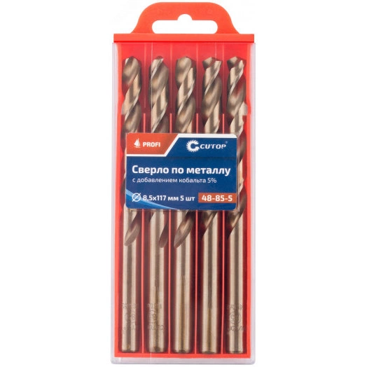 Сверло по металлу Cutop Profi с кобальтом 5%, 8.5 x 117 мм (5 шт)