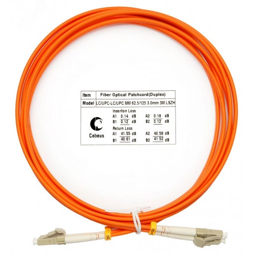 Шнур оптический duplex 3м LC-LC 62,5/125 мм LSZH
