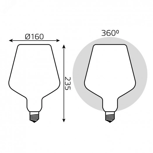 Лампа светодиодная филаментная LED 9 Вт 890 лм 4100К AC185-265В E27 V160 нейтральный матовая колба Black Filament Gauss