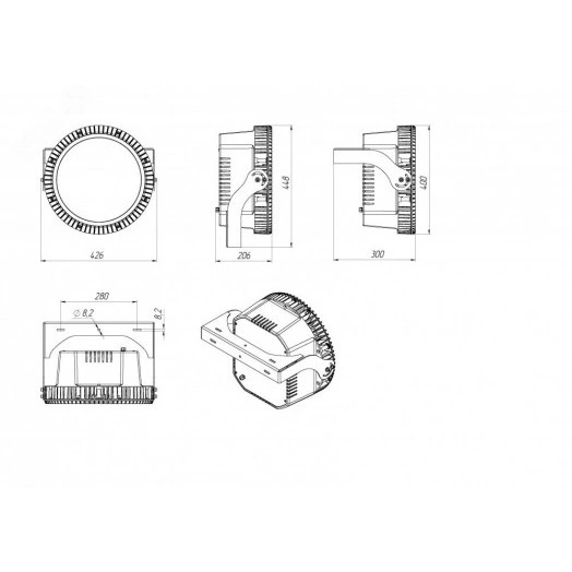 Светодиодный светильник Diora Zevs 350/45000 OV 4K лира