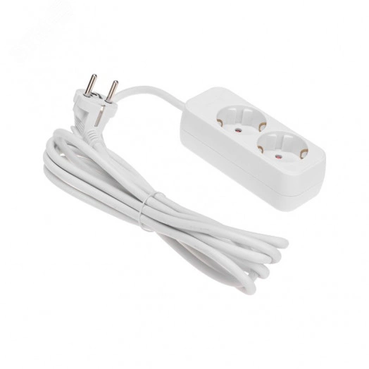 Удлинитель STANDARD 2 гнезда, 3 м, 3х1,0 мм2, с/з, белый